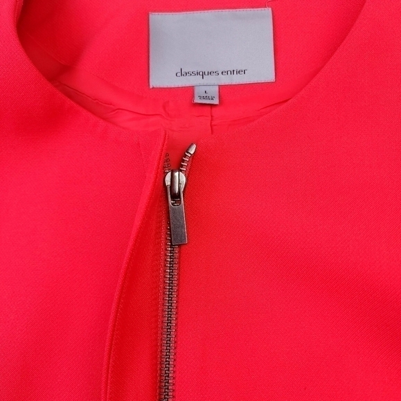 Classique Entiers Pink Red Long Jacket Coat Sz L - Picture 4 of 14